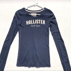 Hollister Navy Long Sleeve Shirt Size S